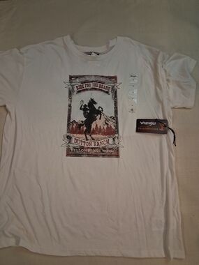Wrangler White Short-Sleeve Dutton Ranch Graphic Tee